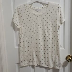 GAP White and Green Graphic Cactus Tee Size Large